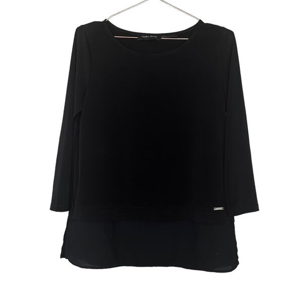 Ivanka Trump Blouse Womens Small Black sheer bottom size small - Picture 1 of 6